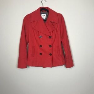 Old Navy Wool Blend Orange Pea Coat Sz.Small